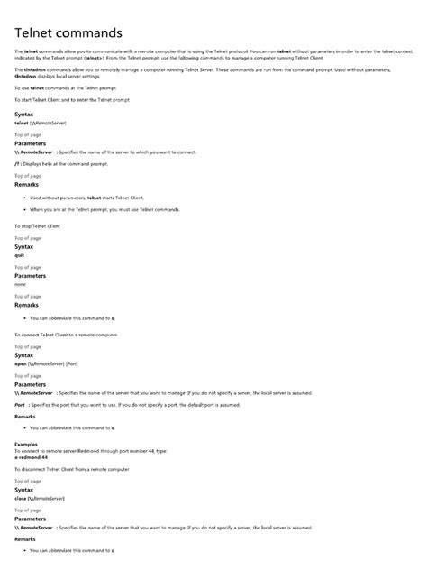 Read All Telnet Commands Pdf Wordpress 