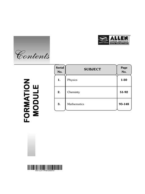 Allen Module Pdf