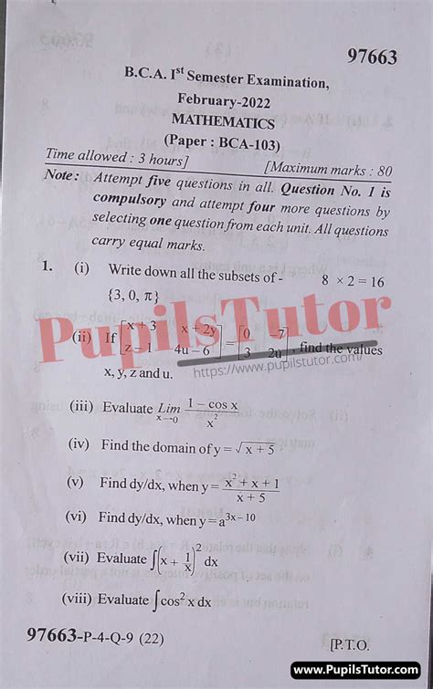 Full Download Allied Maths Question Paper First Sem 