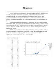 Alligators Investigative Task Answer