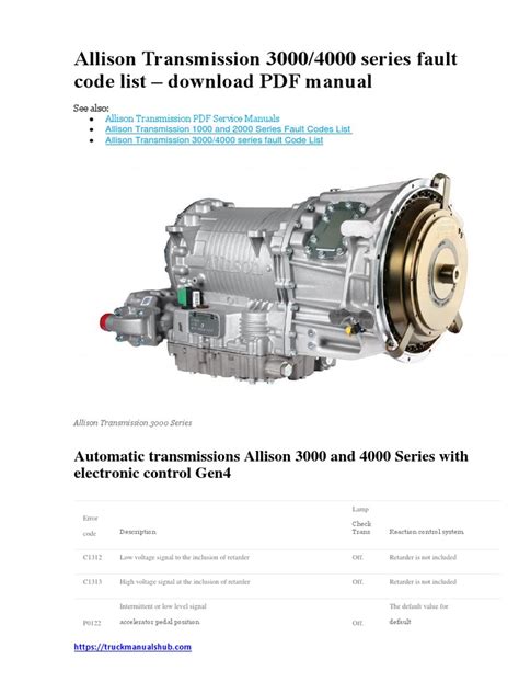allison transmission code manual