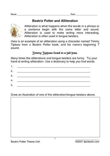 Alliteration 7th Grade Worksheets Learny Kids Alliteration Worksheet 7th Grade - Alliteration Worksheet 7th Grade