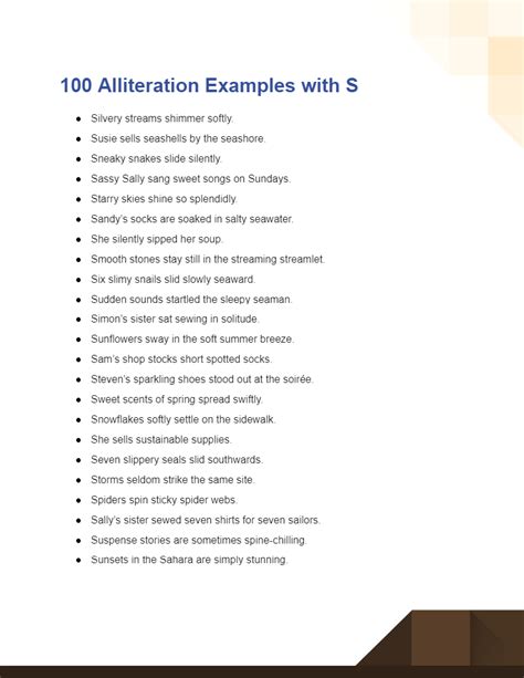 Alliteration By Letter S Alliterations That Start With S - Alliterations That Start With S