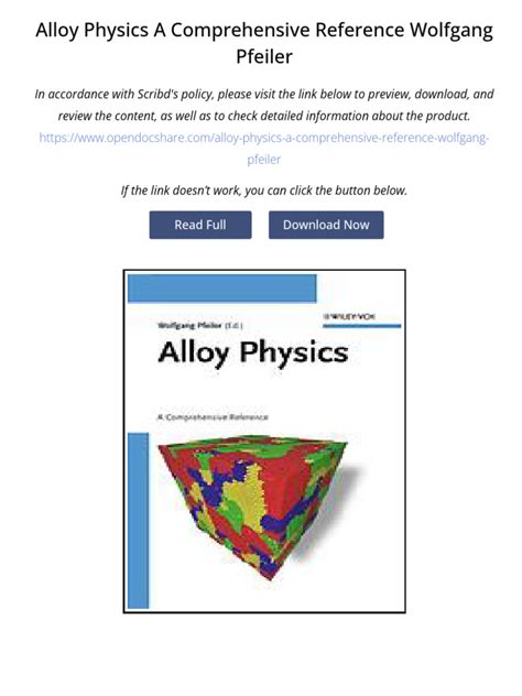 Alloy Physics A Comprehensive Reference