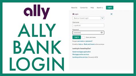 ally banking login