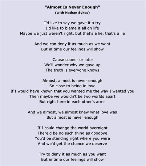 almost is never lyrics