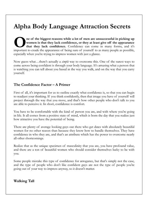 Alpha Body Language By John Alexander