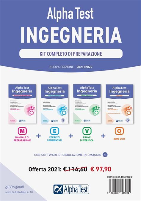 Alpha Test Ingegneria Kit Completo Di Preparazione Manuale Di Preparazione Esercizi Commentati Prove Di Verifica 3800 Quiz Con Contenuto Digitale Per Download E Accesso On Line