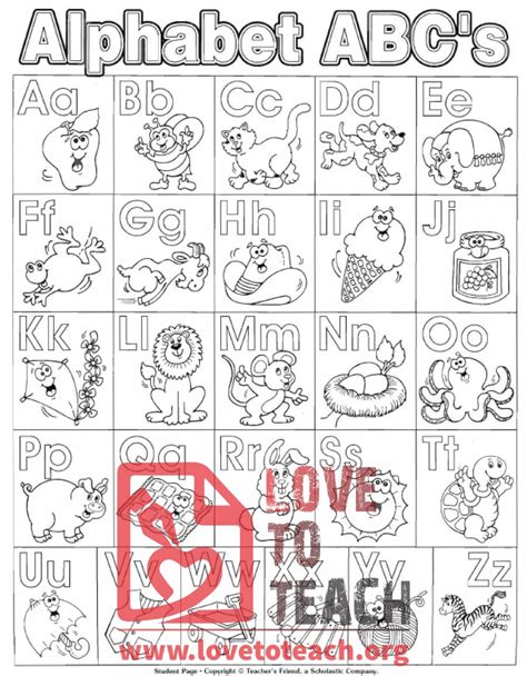 Alphabet Chart Letters With Pictures Lovetoteach Org Alphabet Chart With Pictures And Words - Alphabet Chart With Pictures And Words