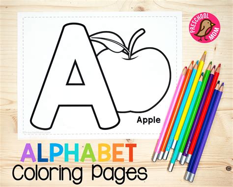Alphabet Coloring Pages Preschool Mom Simple Coloring Sheets For Preschool - Simple Coloring Sheets For Preschool