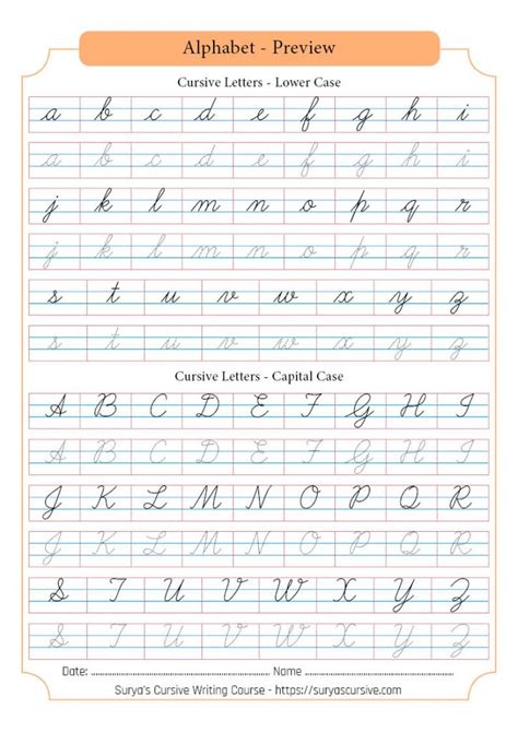 Alphabet In Cursive Writing Suryascursive Com Cursive Writing Alphabets - Cursive Writing Alphabets