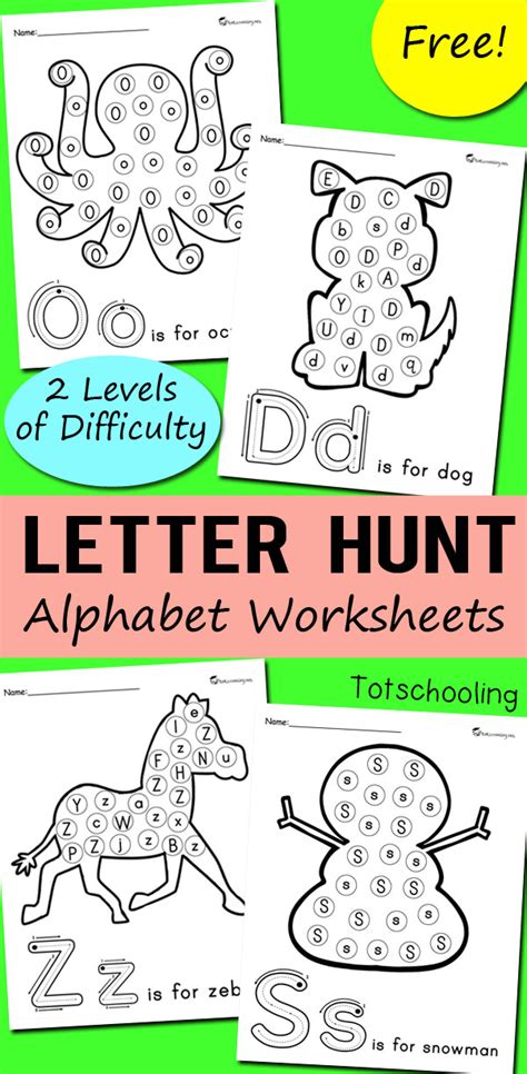 Alphabet Letter Hunt Worksheets Totschooling Letter Hunt Worksheet - Letter Hunt Worksheet