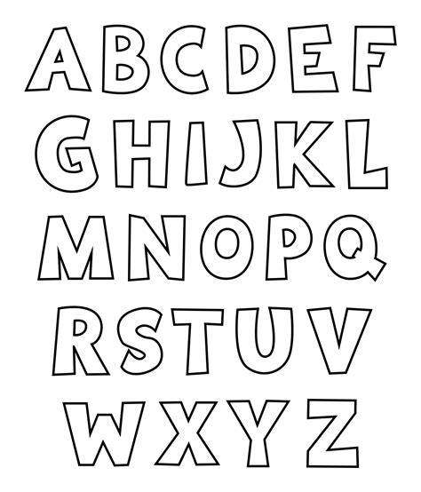 alphabet outline printable