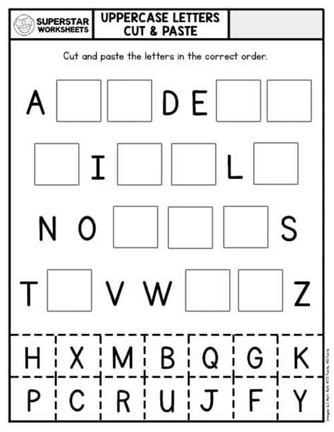 Alphabet Sequence Cut Amp Paste Worksheets Autism Special Cut And Paste Alphabet Match - Cut And Paste Alphabet Match