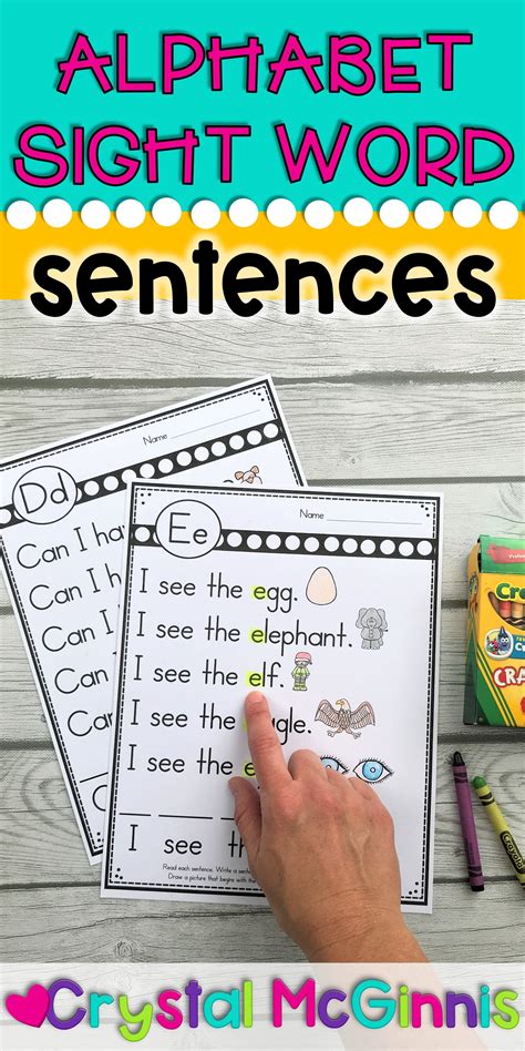 Alphabet Sight Word Sentences For Kindergarten Or First Sight Words Sentences Kindergarten - Sight Words Sentences Kindergarten