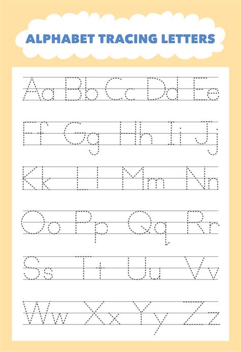 Alphabet Tracing Worksheets Trace Letters Word Tracing Preschool Tracing Alphabet Worksheets - Preschool Tracing Alphabet Worksheets