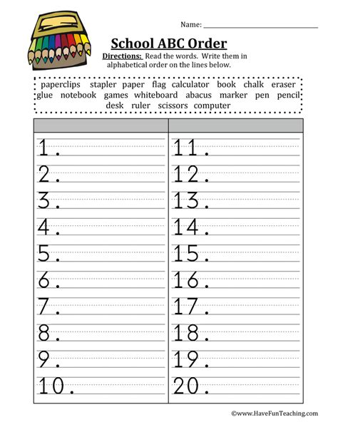 Alphabetical Order Abc Order Super Teacher Worksheets Abc 4th Grade - Abc 4th Grade