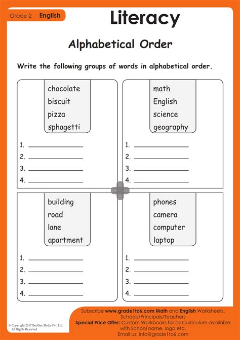 Alphabetical Order Worksheet With Answers Order The Words Order Words For Writing - Order Words For Writing