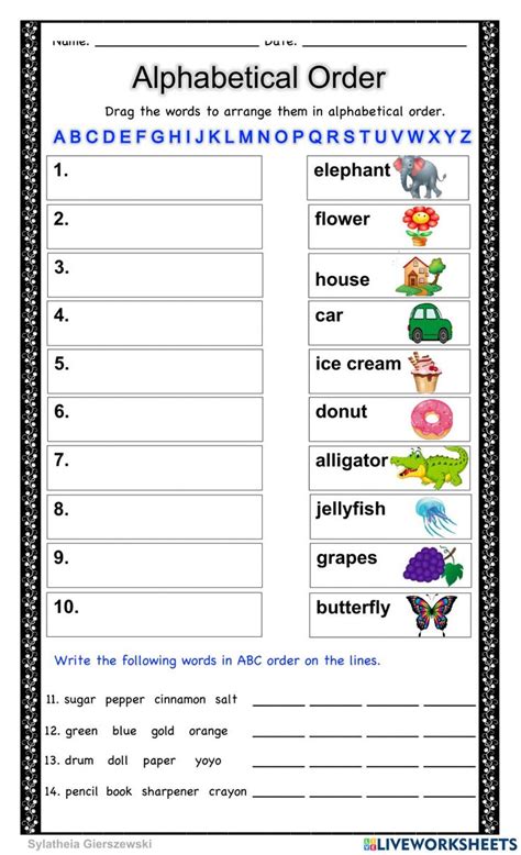 Alphabetical Order Worksheets Tutoring Hour Abc 4th Grade - Abc 4th Grade