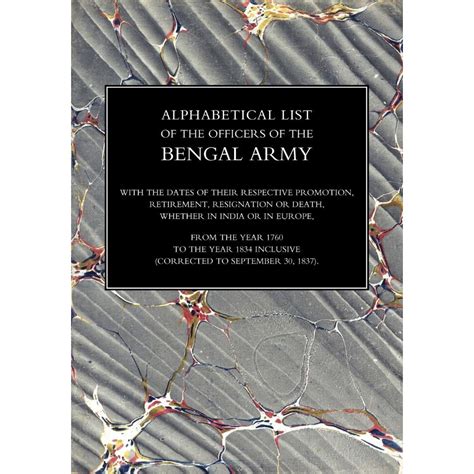 Download Alphabetical List Of The Officers Of The Indian Army 1760 To The Year 1834Madras Paperback 