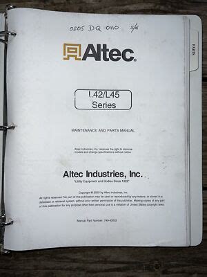 Altec Maintenance Manual