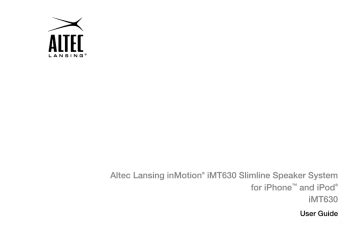 Read Online Altec Lansing Imt630 User Guide 