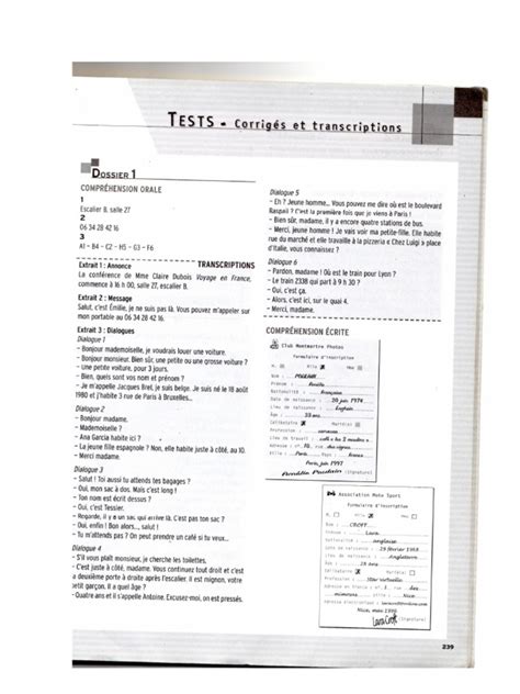 Alter Ego A1 Corriges Test 4