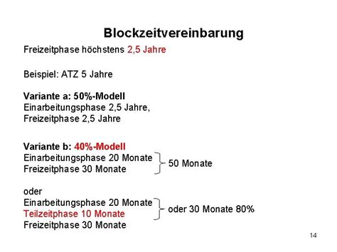 altersteilzeit blockmodell dauer