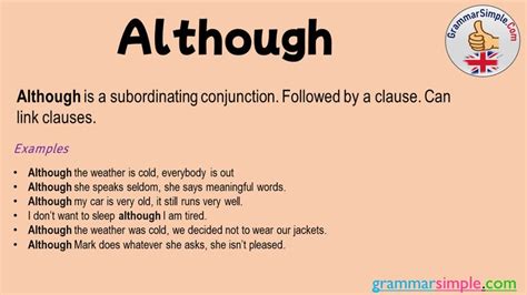 although is a preposition