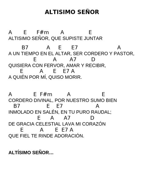 Altisimo Señor Letra