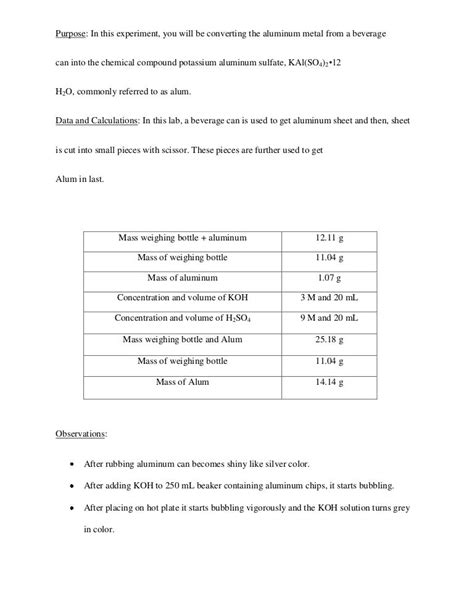 Download Alum Synthesis Lab Answers 