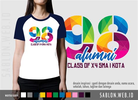Alumni Angkatan Sekolah Tahun 98 Desain Sablon Kaos Baju Angkatan Sekolah - Baju Angkatan Sekolah