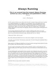 Always Running Excerpt Pdf