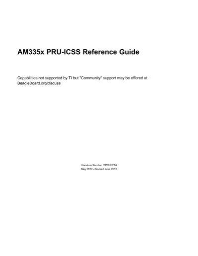 Am335x Pru Icss Reference Guide Rev A