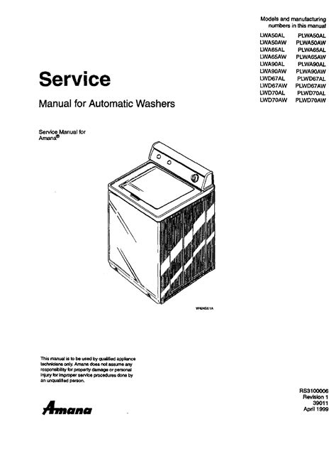 Full Download Amana Tandem 7300 Washer Manual 