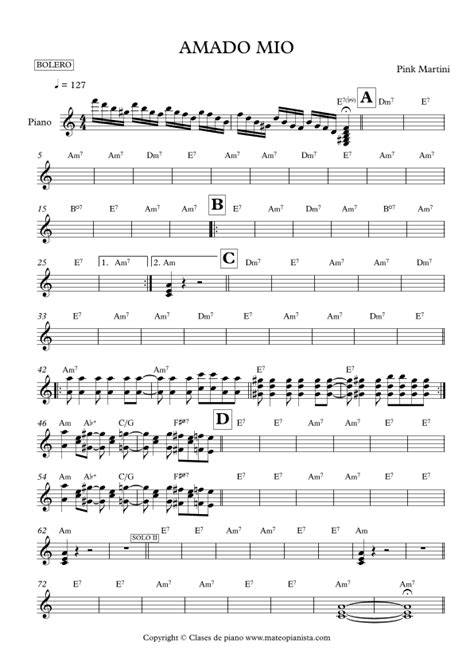 amando mio piano score