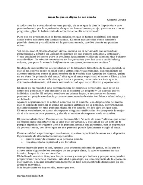 Amar Lo Que Es Digno De Ser Amado Todossomostesoreros Net
