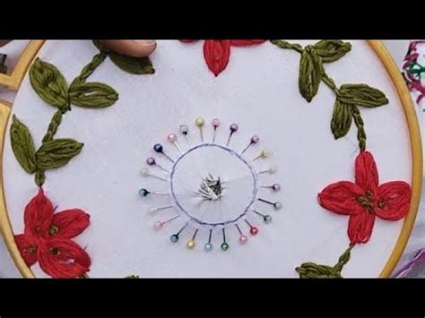 amazing embroidery thali border design. simple flower …