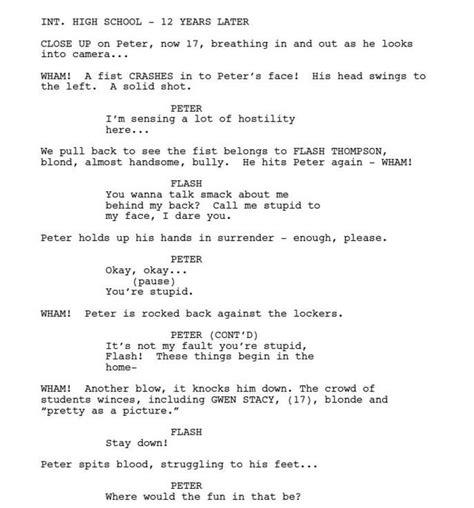 amazing spider man script