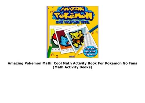 Read Amazing Pokemon Math Cool Math Activity Book For Pokemon Go Fans Math Activity Books 