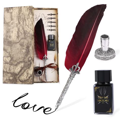 Amazon Com Writing Quill And Ink Set Quill Writing Pens - Quill Writing Pens
