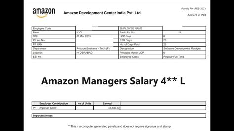 Amazon Senior Program Manager Salary