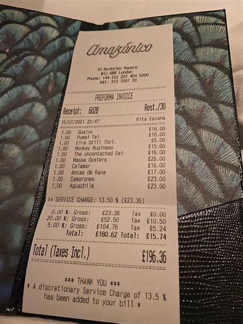 Amazonico London Menu