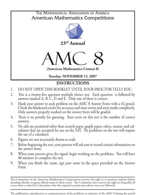 Amc 8 2007 Solutions