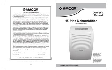 Read Amcor Dehumidifier Guide 