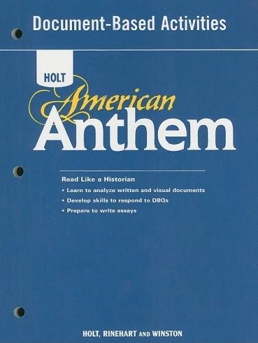 American Anthem Document Based Activities For American History