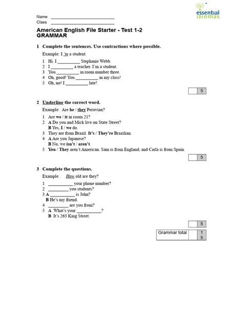 American File Starter Midterm Test