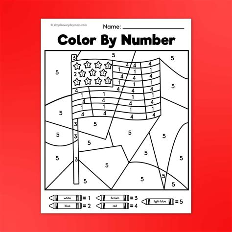 American Flag Color By Number   9 Free 4th Of July Color By Number - American Flag Color By Number