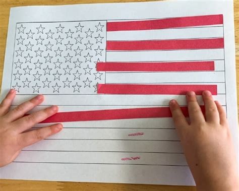 American Flag Craft Free Template Crafting Jeannie Kindergarten Flag - Kindergarten Flag