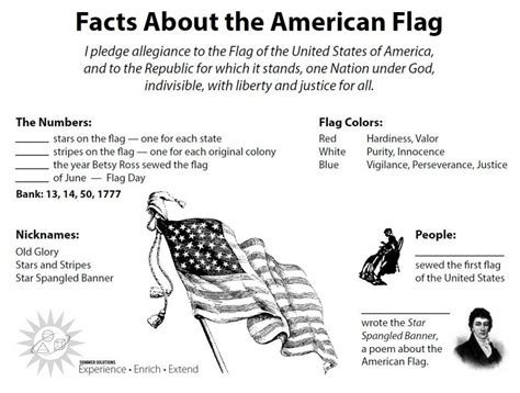 American Flag Facts Worksheets Information History Amp American Flag Kindergarten Worksheet - American Flag Kindergarten Worksheet